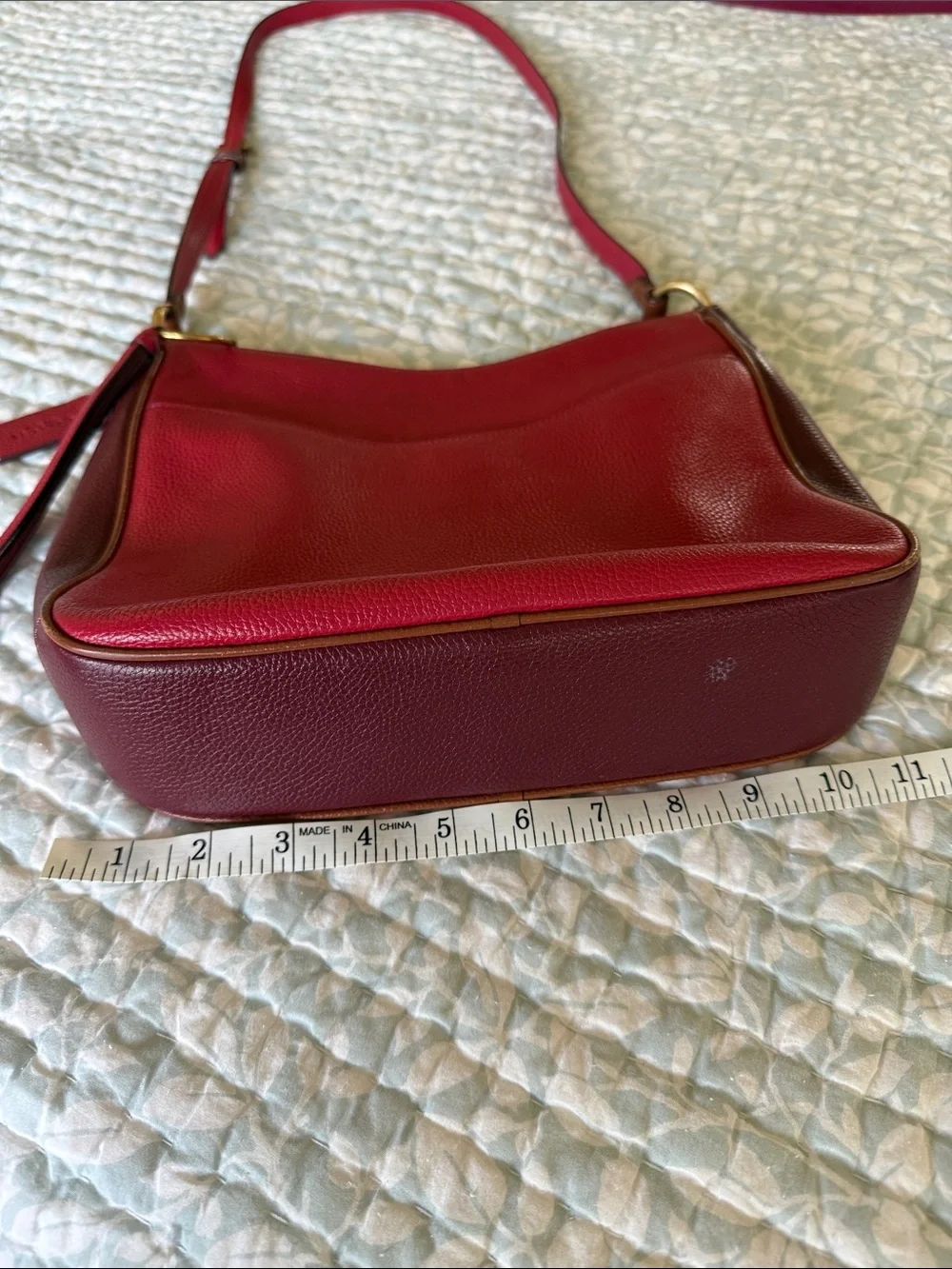 Coach Cherry Red Pebbled Leather Crossbody
